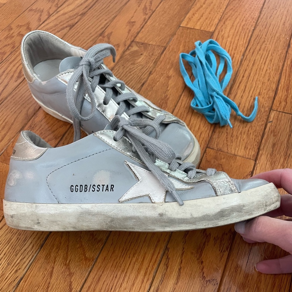 Golden goose grayish leather sneakers